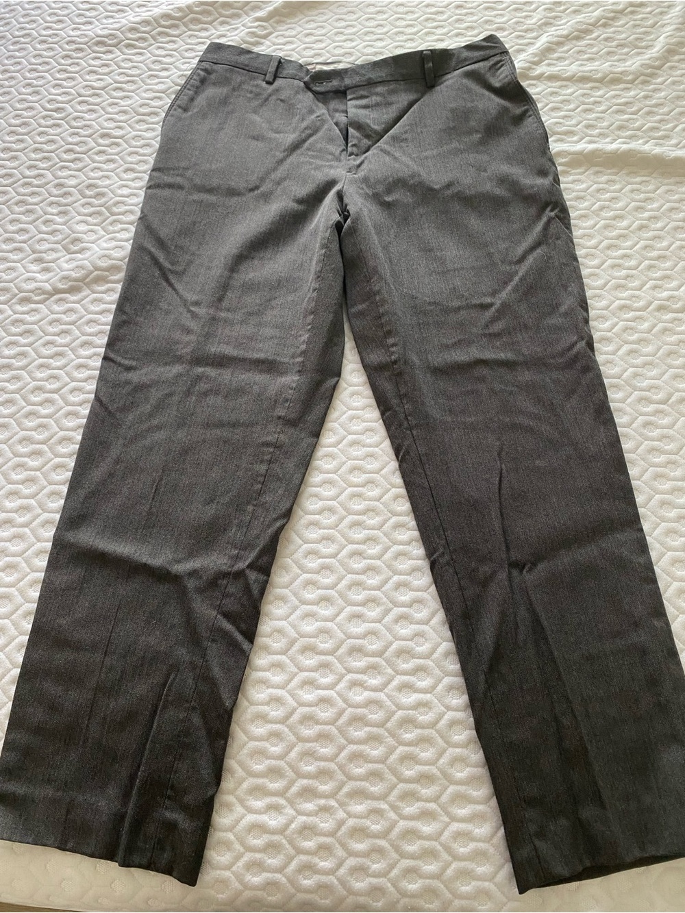 Men's Gray Dress wool Pants - Classic Straight Fit